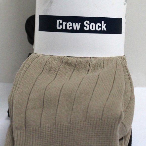 12 Pair Men's Shoe Size 6 - 12 George Brand 100% Nylon Brown & Tan Crew Socks - Picture 7 of 7